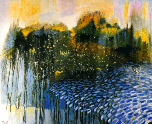 Im Walde (Triptychon), 1998, Acryl auf Leinwand, 69 x 81 cm • Στό δάσος, Ακρυλικά σε μουσαμά