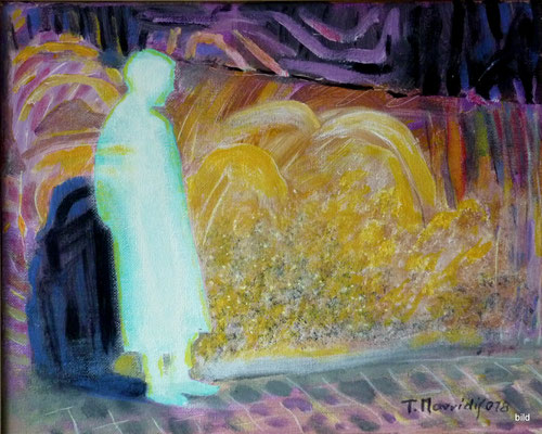 … und Er ging, 2018, Acryl auf Leinwand, 30 x 24 cm • … καί έφυγε, Ακρυλικά σέ κανβά