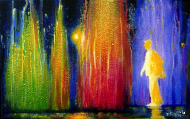 Leuchtender Mann, 2008, Acryl auf Leinwand, 25 x 40 cm • Φωτεινός ανθρωπος, Ακρυλικά σε μουσαμά