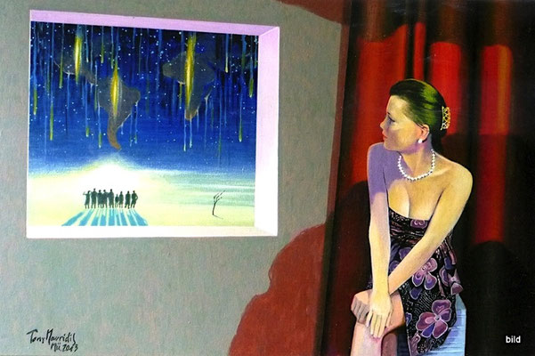 Das Fenster, 2013, Acryl auf Leinwand, 60 x 90 cm • Το παράθυρο, Ακρυλικά σε μουσαμά