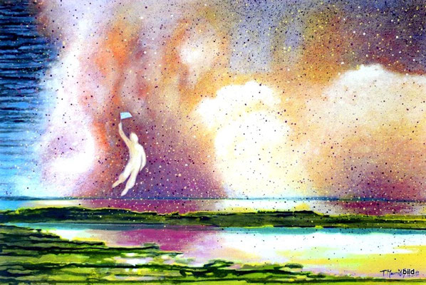 Über Paloukia, 2012, Acryl auf Leinwand, 55 x 85 cm • Πάνω απ τα παλούκια, Ακρυλικά σε μουσαμά