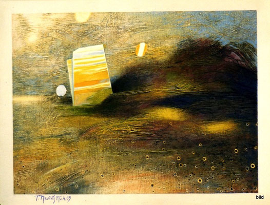 Landschaft, 2003, Acryl auf Leinwand, 50 x 65 cm • Τοπίο, Ακρυλικά σε μουσαμά
