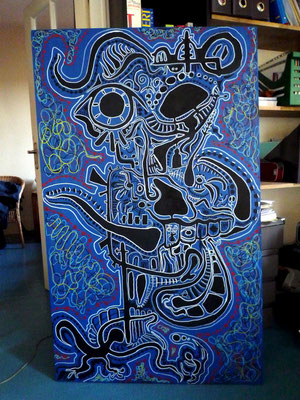 "ride the snake 2.0", 92x153 cm,2014