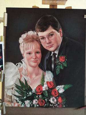 Hochzeit Portrait Pastellgemälde