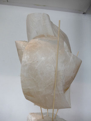 Sculpture papier -  papier de soie/bambou - 40/30cm- collection privée - Caroline Delannoy 