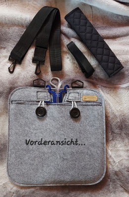 Beutelverstecker für med. Sammelbeutel (4000ml) umgearbeitet zur Schultertasche mit abnehmbaren, Längenverstellbaren Schultergurt