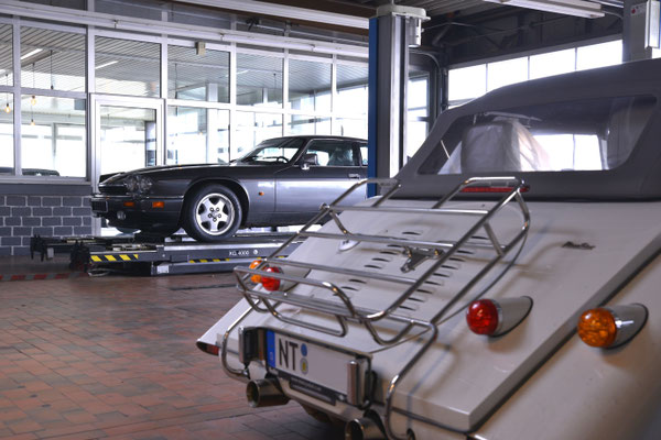 Jaguar XJS auf dem Vermessungsprüfstand