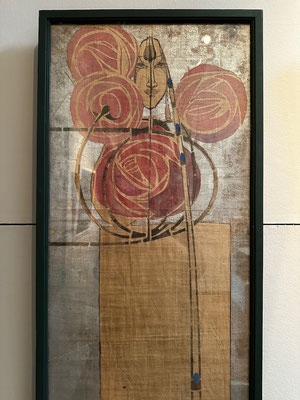 Painting on textile, Margaret & Francis Macdonald from the furnishings of the Mackintosh House in the Hunterian Art Gallery