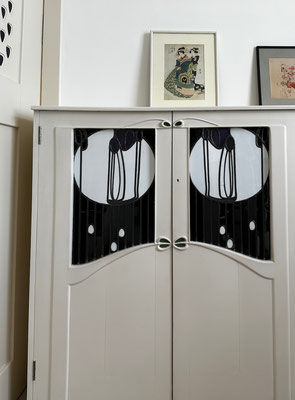 Cabinetin the Mackintosh House with furniture designed by Charles Rennie Mackintosh and Margaret Macdonald Mackintosh