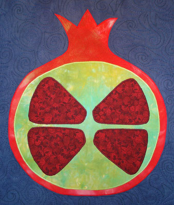 Original Pine Tree Studio design - Pomegranate art quilt