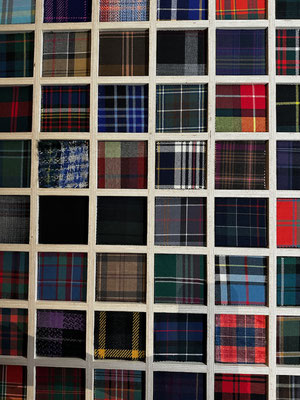 Samples of family tartans