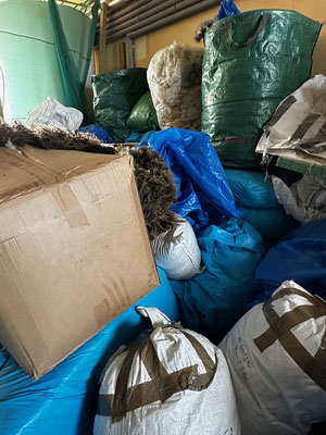 Piles of fleece and wool