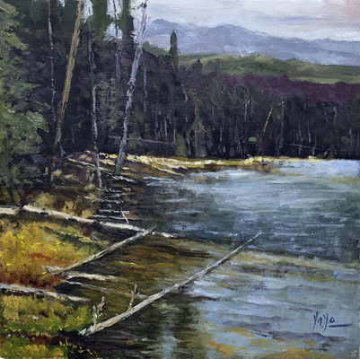 Olalla Mancha (Paisaje copia de Robert Moore, óleo 40 x 40 cm)