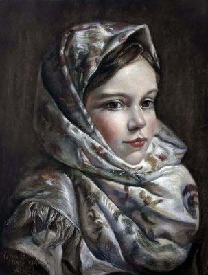 Adela Carranza Guillermo (Copia Escuela Rusa I, pastel 65 x 50 cm)