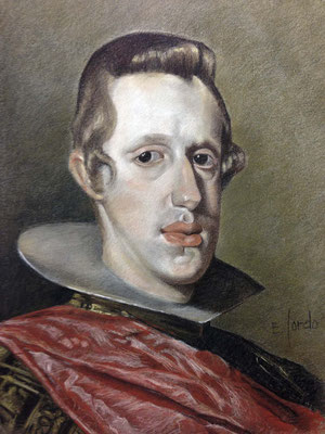 Eduardo Sordo Osuna (Copia de Velázquez, lápiz sepia-sanguina-blanco-negro 65 x 50 cm) (2)