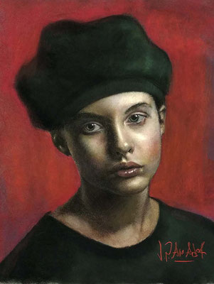 Juan Pedro Amador Donoso (Retrato, pastel 55 x 46 cm