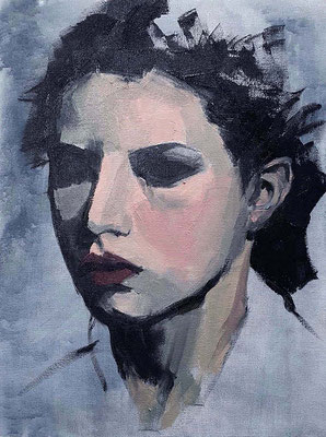 María Cuesta Toro (Estudio de cabeza I proceso, óleo 42 x 33 cm) (3)