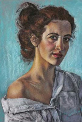 Julia Durán Aznal (Retrato, pastel 65 x 50 cm)