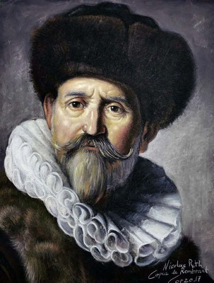 Carlos Sánchez Corzo (Copia de Rembrandt, pastel 65 x 50 cm)