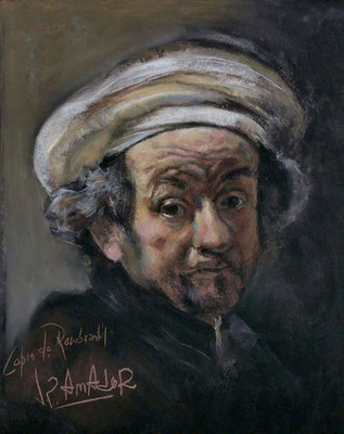 Juan Pedro Amador (Copia de Rembrandt, pastel 65 x 50 cm)