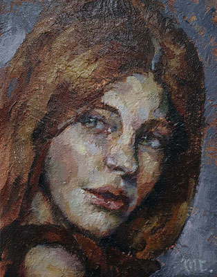 María Cuesta Toro (Estudio de cabeza femenina, óleo 35 x 27 cm)