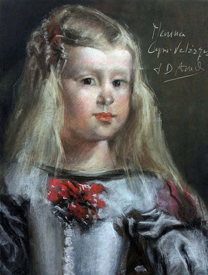 Julia Durán (Menina detalle , copia de Velázquez pastel 65 x 50 cm)