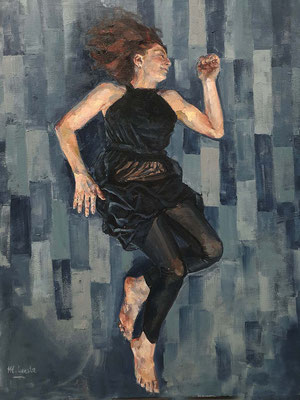 María Cuesta Toro (En el suelo I, óleo 92 x 73 cm)