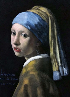 Juan Pedro Amador Donoso (Copia de Vermeer, pastel 65 x 50 cm