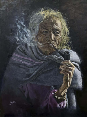 Ana Rodríguez Piñero (Elderly , óleo 55 x 46 cm)