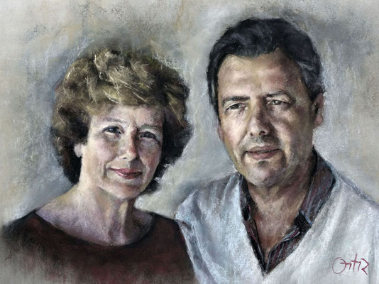 Antonio Ángel Ortiz Sánchez (Retrato de sus padres, pastel 50 x 65 cm)