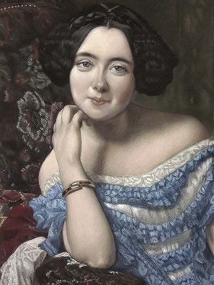 Ana Rodríguez Piñero (Copia de Federico Madrazo detalle, pastel 100 x 70 cm)