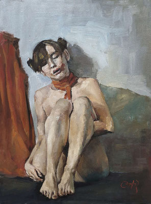 Antonio Ángel Ortiz Sánchez (Desnudo, óleo 55 x 46 cm)