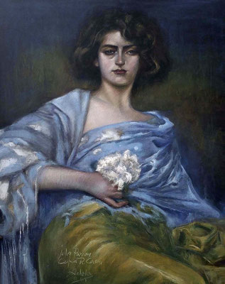 Adela Carranza Guillermo (Copia de Ramón Casas, pastel 80 x 60 cm)