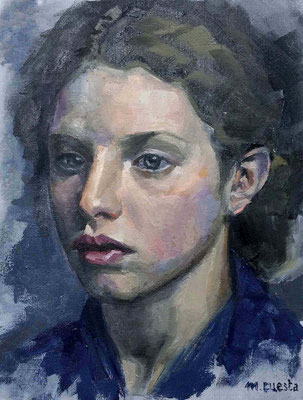 María Cuesta Toro (Estudio de cabeza I proceso, óleo 42 x 33 cm) (6)