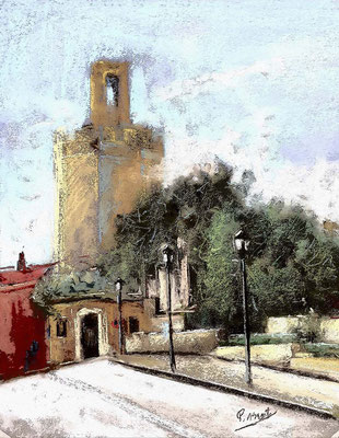 Purificación Martín García (Paisaje urbano, pastel 42 x 33 cm)