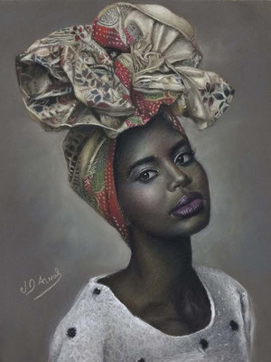 Julia Durán Aznal (2016-11-17) Africa woman, pastel 65 x 50 cm