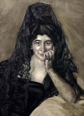 Ana Rodríguez Piñero (Copia de Sorolla, pastel 75 x 55 cm)