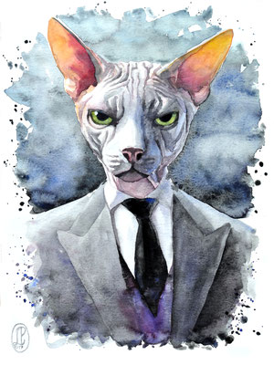 "Boss", Watercolor on paper, 30x40cm