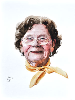 "Oma Helga", Watercolor on paper, 30x40cm