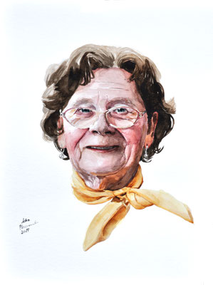 "Oma Helga", Watercolor on paper, 30x40cm