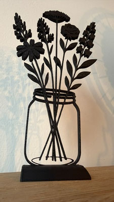 Bloemen in pot Silhouette