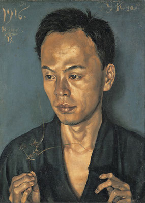 岸田劉生《古屋君の肖像（草持てる男の肖像）1916年 東京国立近代美術館 