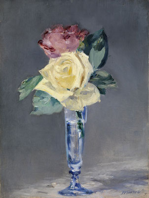 エドゥアール・マネ　《シャンパングラスのバラ》1882年、油彩・カンヴァス　© CSG CIC Glasgow Museums Collection