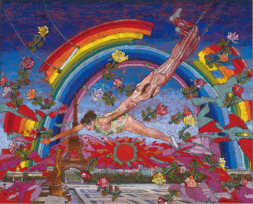 双穹の翼 パリ飛翔：2007年／ミクストメディア／100号（1303×1621）　© Koji Kinutani Tenku Art Museum