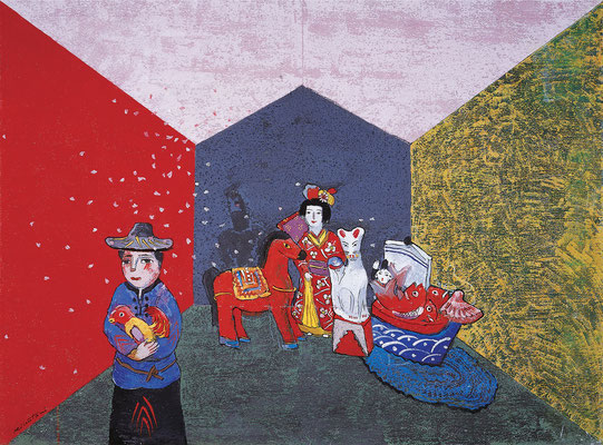 アラベスク：1985年／アフレスコ・ストラッポ／80号（1120×1455）20連作　© Koji Kinutani Tenku Art Museum