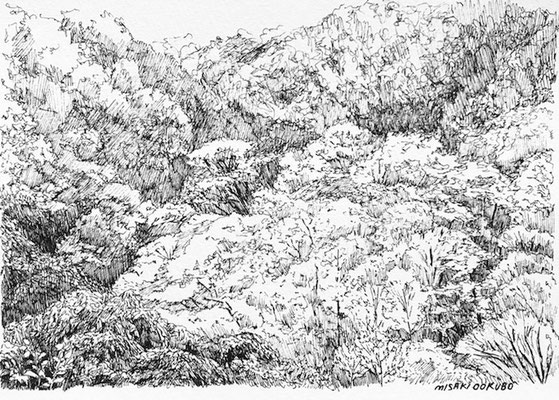 丹沢　大倉尾根から　2020   Ink on paper. 
