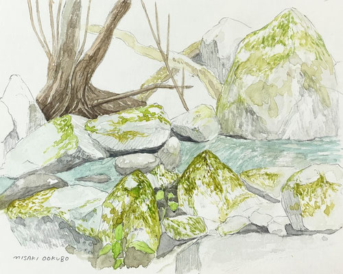西丹沢　畦ヶ丸　沢　Watercolor.　2021