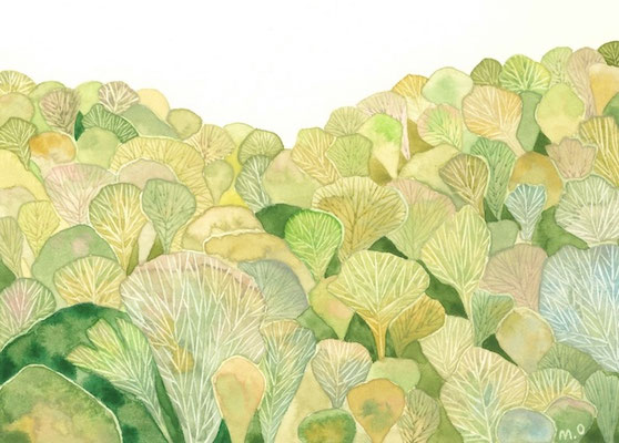 「やさしい山」　Watercolor.    2023　Private collection.
