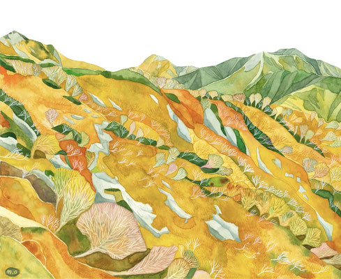 「橙色の秋」　Watercolor.    2023　