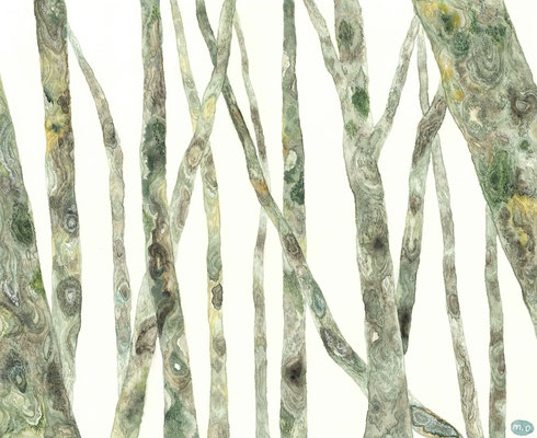 「冬の木」　Watercolor.    2023　Private collection.